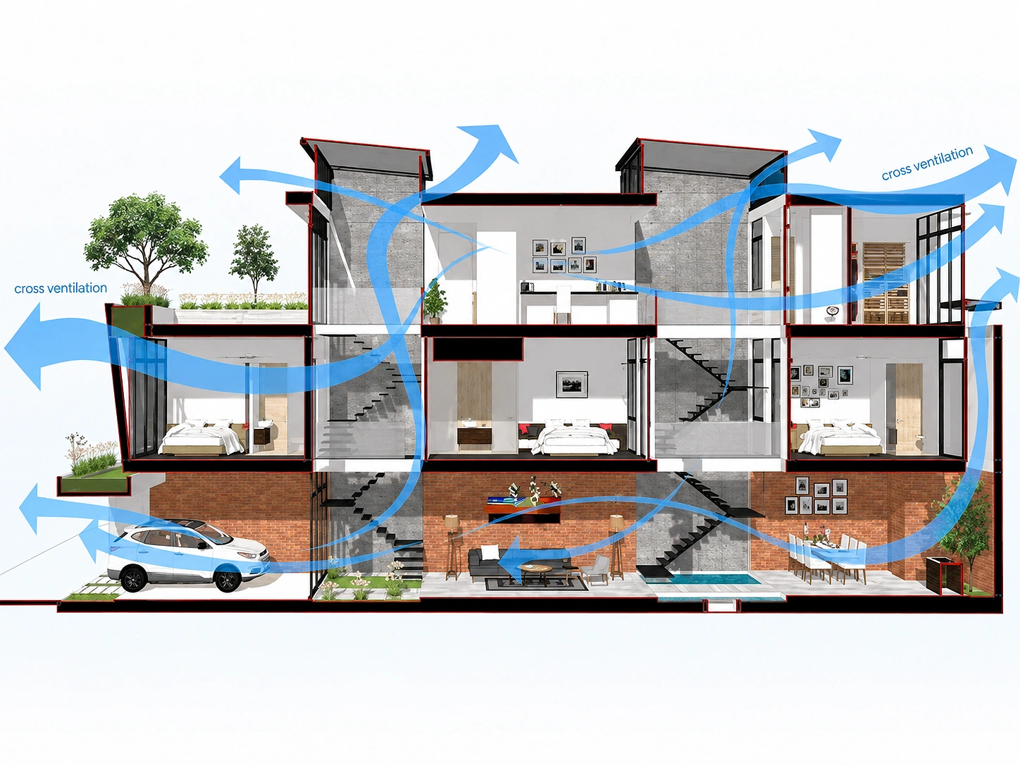 Chống nóng nhà hướng Tây bằng kiến trúc xanh đô thị