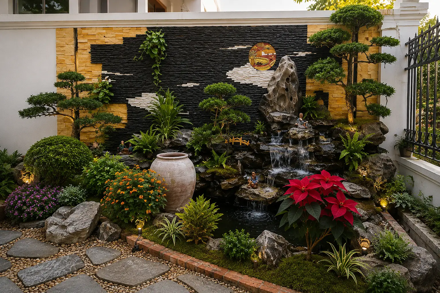 Hóa giải phong thủy nhà bị đường đâm bằng giải pháp kiến trúc xanh