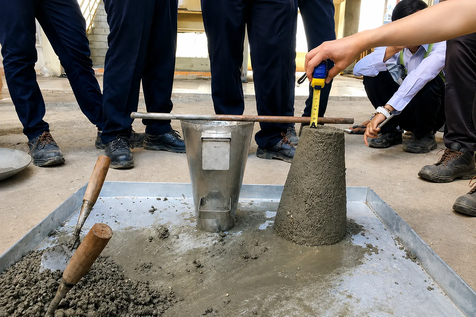 Quy trình đổ bê tông tươi và cách lấy mẫu đồng loạt chuẩn xác tại công trình