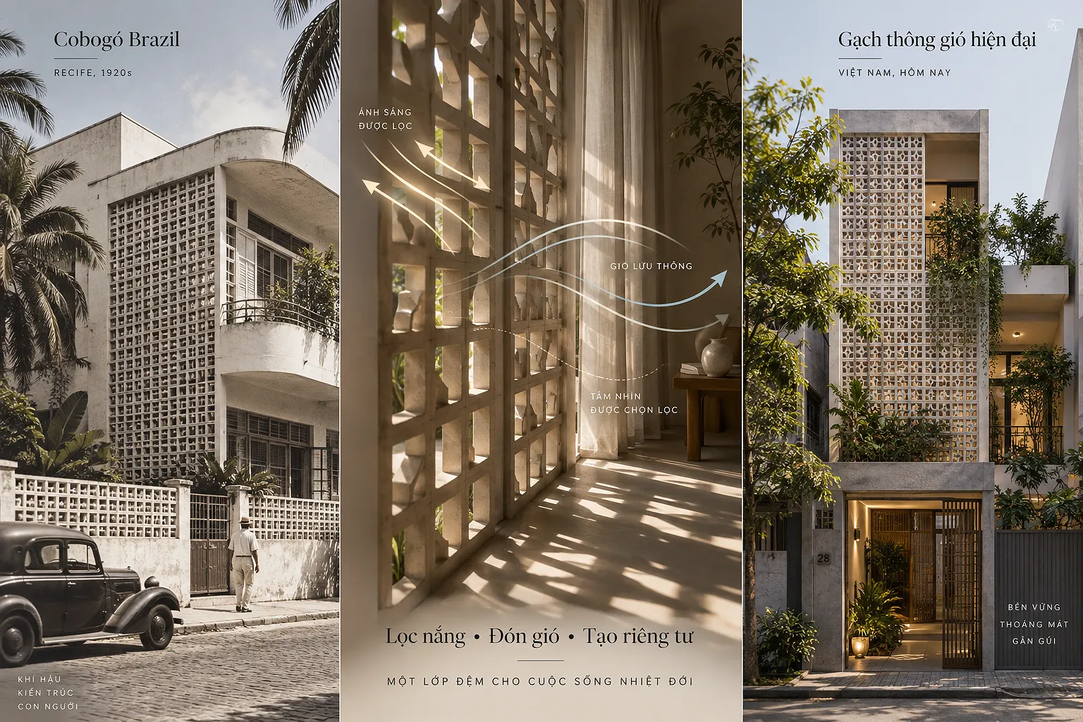 Ứng dụng gạch thông gió trong kiến trúc hiện đại