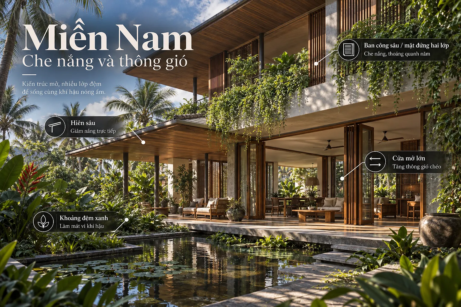 Cách KTS xử lý vi khí hậu trong ngôi nhà Việt